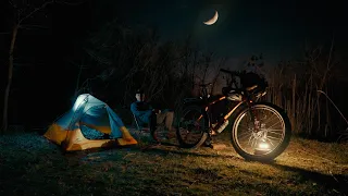 My First Night Camping ALONE | Bikepacking | Silent Vlog