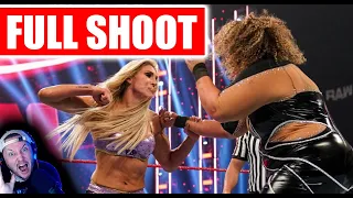 Charlotte Flair and NIA Jax have a SHOOT FIGHT on WWE RAW 8/30/2021