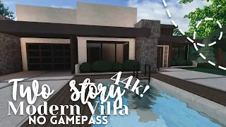 [ bloxburg ] 🌴 two story modern villa layout - 44k! ꒰ no gamepass build with tour ꒱