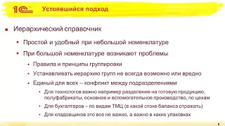 Разработка оптимальной структуры номенклатурного  справочника.  1С:ERP.