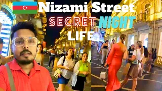 Nizami Street Baku,🇦🇿Azerbaijan |Night Walking Tour & Views | Do's and Don'ts | Hindi, downtown Baku