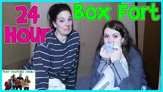 24 Hours - Overnight In Huge Box Fort Maze