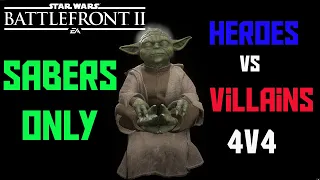 Star Wars Battlefront 2 - A painful SABERS ONLY 4v4 with Yoda