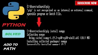 [SOLVED] Pip is not recognized as an internal or external command, python cmd error windows 7/8/10