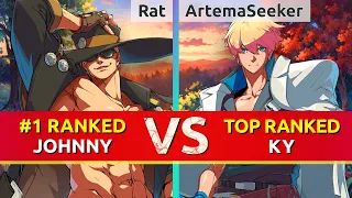 GGST ▰ Rat (#1 Ranked Johnny) vs ArtemaSeeker (TOP Ranked Ky). High Level Gameplay