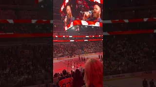 Canadian national anthem in oilers game