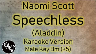 Naomi Scott - Speechless Karaoke Lyrics Instrumental Cover Male Key Bm