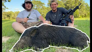 WILD HOG Dropped by AR-15! Hallettsville Texas, Episode 1