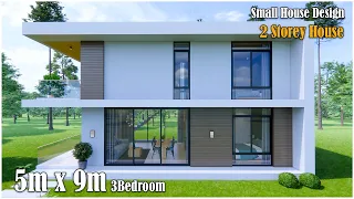 Modern small House | 2Sotrey House 5m x 9m with 3Bedroom