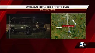 Woman walking along I-35 in Norman dies after being hit by car