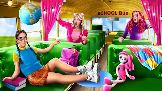 ¡Construimos una Habitación Secreta en el Autobús Escolar! / ¡Cambio de Imagen del Autobús Escolar!