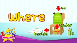 Kids vocabulary - Where?(in, on, under) - Learn English for kids - English educational video