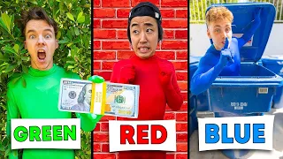 Using ONE COLOR In HIDE AND SEEK for $10,000 Challenge