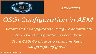 AEM Tutorial #31 | OSGi Config #1 | Create OSGi Configuration in aem