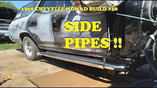 1968 Chevelle Nomad Restoration - Part 38 - Sidepipes! Installing new Chrome Side Pipes