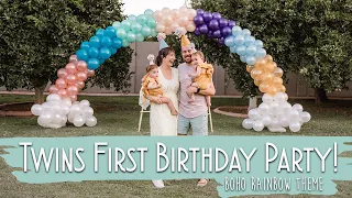 Twins DIY Rainbow Themed First Birthday Party!