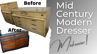 Mid Century Modern Dressers Makeover! Furniture Flipping for a Profit! Refinishing Dated Dressers