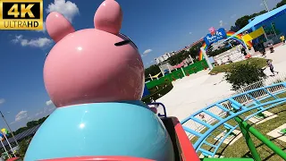 Daddy Pig's Roller Coaster | Front Row 4K POV | Peppa Pig Theme Park Florida - 2022