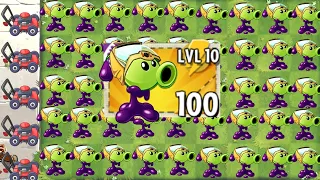 PvZ 2 Power Up - All Plant Max Level  Vs 99 Gargantuar Zombie