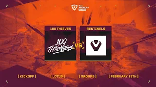 100 Thieves vs. Sentinels - VCT Americas Kickoff - Group Stage D4 - Map 1