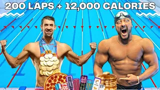 I TRIED MICHAEL PHELPS OLYMPIC PREP TRAINING & DIET FOR A DAY | 12,000 CALORIES