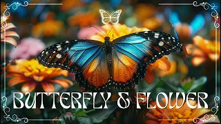 BUTTERFLY & FLOWER | 4K Insect World | Peaceful and Relaxing Piano Music - Bird Sound - #29