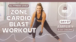 25 Minute Zone Cardio Blast Workout CARDIO EXERCISES AT HOME - AMPLIFY DAY 7