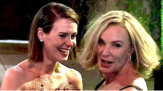 JESSICA LANGE and 'AMERICAN HORROR STORY' co-star SARAH PAULSON share laughs at Emmy party