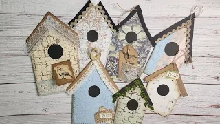 Make Birdhouse tags, cards, ephemera for Junk Journals. Crackle Paint.  #junkjournalideas #newvideo