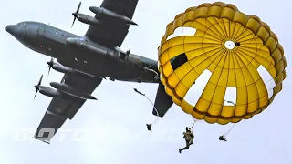 Paratroopers Jump from C-130 Hercules and Other Military Aircraft, US Army