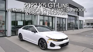 New 2023 KIA K5 GT-Line w/ Red Interior, Panoramic Sunroof, & Premium Packages|Parkside Kia