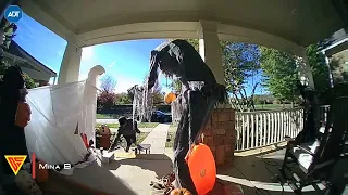 Halloween Porch Scare Prank | Doorbell Camera Video