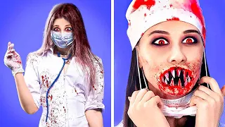 FUN SPOOKY HALLOWEEN HACKS👻|| Scary SFX Makeup And DIY Food Ideas! Zombie Party By 123 GO! Genius