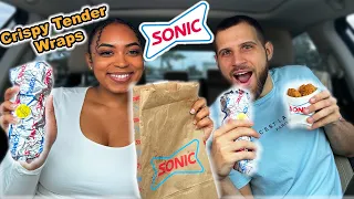 WE TRIED SONICS NEW HICKORY BBQ & CHEESY BAJA CHICKEN WRAPS!!