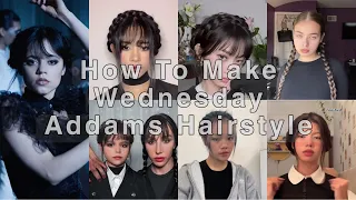 Learn how to recreate Wednesday Addams' signature hairstyle in minutes!