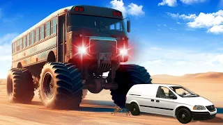MONSTER TRUCK BUS CHASES ME! (BeamNG)