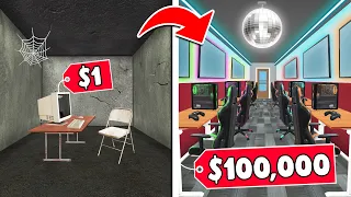 $1 vs $100,000 Gaming Arcade! (Internet Cafe Simulator 2)