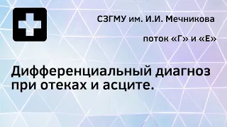 Дифференциальный диагноз при отеках и асците. Поток «Г» и «Е»