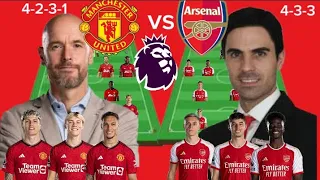 Manchester United vs Arsenal~ Potential 4-2-3-1 vs 4-3-3 Line Up With Harry Maguire Season 2023/2024