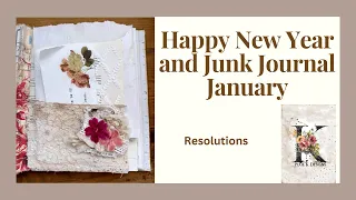 Happy New Year and #junkjournaljanuary 2024.  Prompt 1. Resolutions. Journal with me.