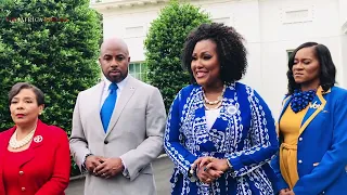 The Divine Nine Speak with reporters during visit to the White House