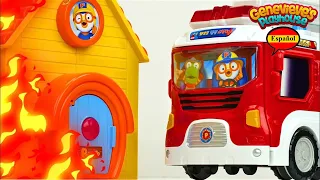 Video Educativo para Niños! Juguetes Pororo the Little Penguin Fire Truck!