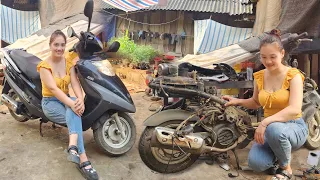 Genius girl repairs and restores mouse-infested Atila Victoria scooter |Girl Mchanic