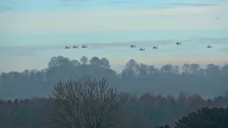 Army Air Corps Apache 8-ship flypast at AAC Middle Wallop