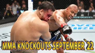 MMA knockouts September 2022