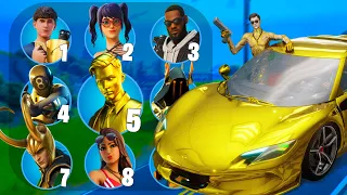 FORTNITE CHALLENGE PART #20 - GUESS THE SKIN BY THE FERRARI STYLE.