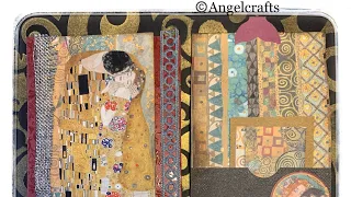 Making a bellyband slider and a giant hidden paperclip using the Klimt papers from Stamperia