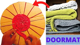 AWESOME DOORMAT DESIGN IDEAS | HOW TO MAKE DOORMAT USING OLD BLANKET | CREATIVE DOORMAT MAKING IDEAS