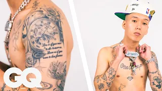 JP THE WAVY Breaks Down His Tattoos | Tattoo Tour | GQ JAPAN