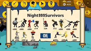 Night 999 Survivors Unlock Full x999 Army Items | STICK WAR LEGACY MOD APK